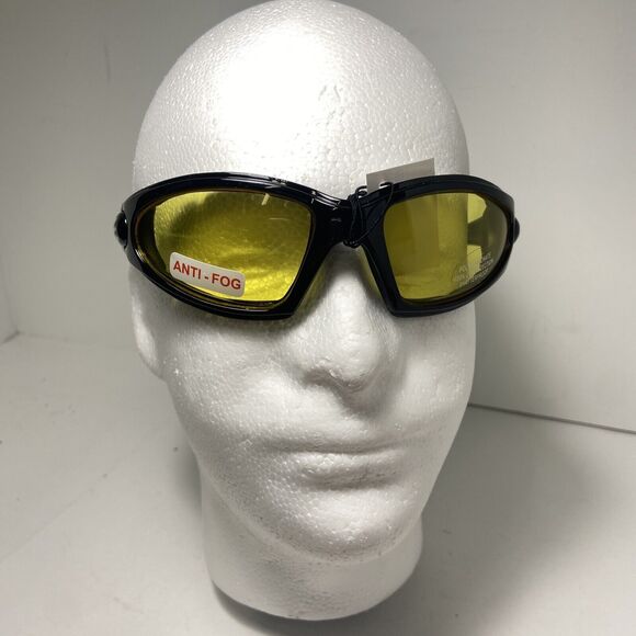 Birdz Quail Goggles Motorcycle Anti Fog Pouch Black Yellow night Vision Lens - Picture 4 of 5